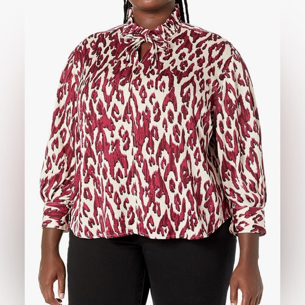 Nic + Zoe Women’s Sz XL Tribal Ikat Top New NWT Long Sleeve Blouse